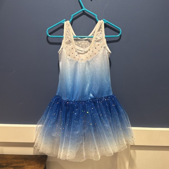 Sparkling Blue and White Kids Costume leotard Tutu 5/6 - Picture 2 of 6